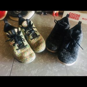 2 pair boys lebrons size 3, plus yeezys
